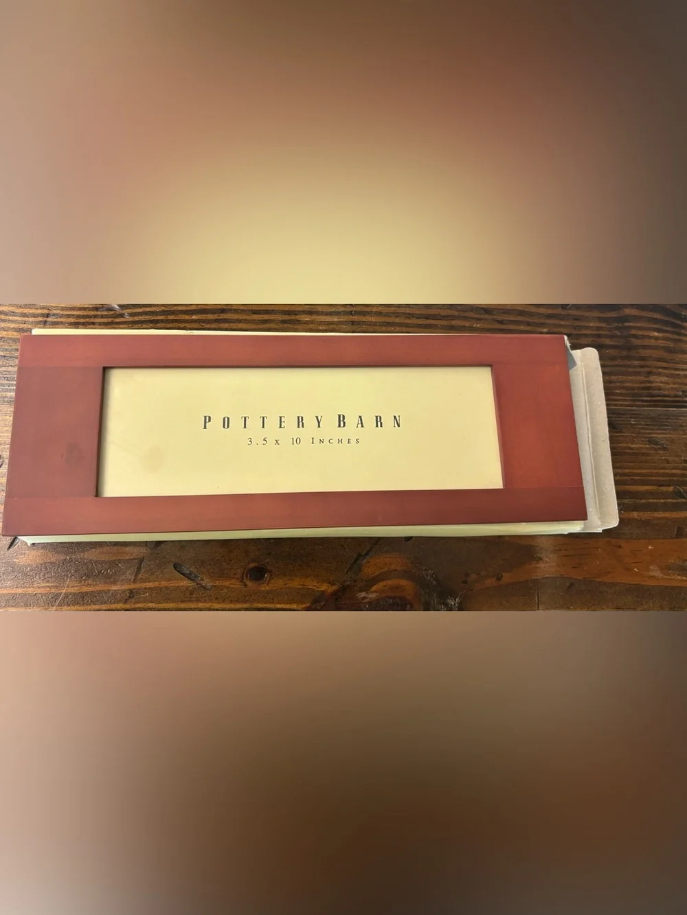 NWOT- POTTERY BARN WOODEN PICTURE FRAME 3.5” X 10”